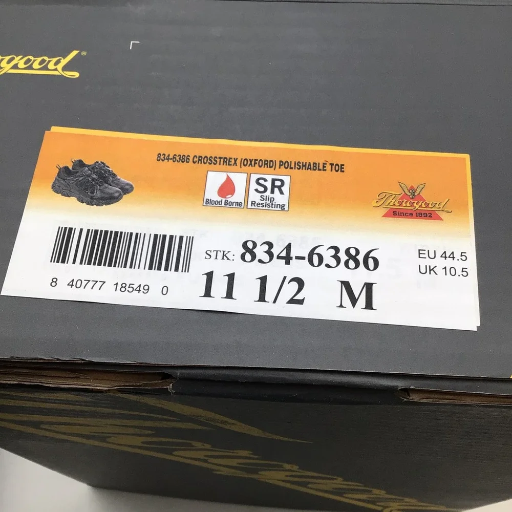 Thorogood Crosstrex Oxford Black Waterproof Work Shoes 834-6386 Mens Size 11.5 M